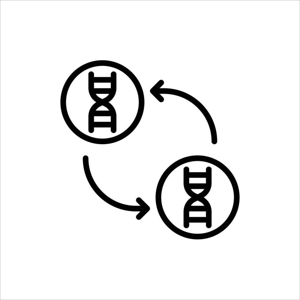 dna clone outline icon. dna clone black line illustration. vector