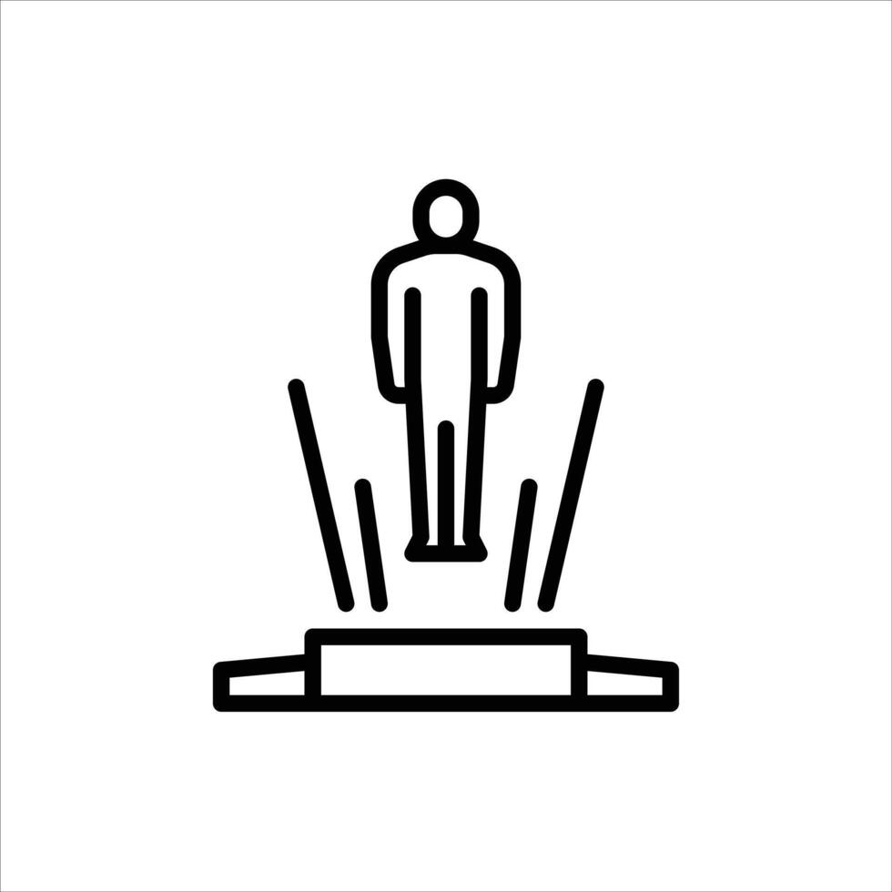hologram outline icon. human in hologram black line illustration. vector