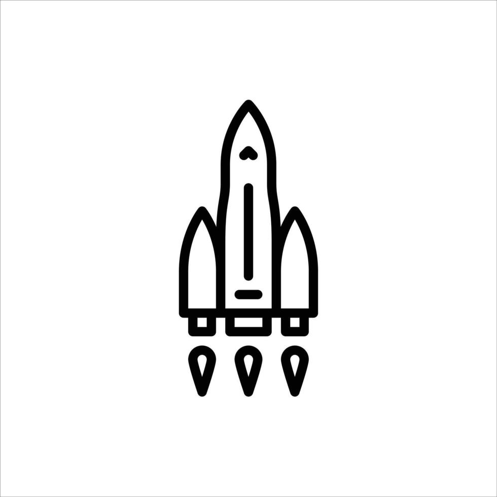 space rocket outline icon. space rocket launch black line illustration. vector