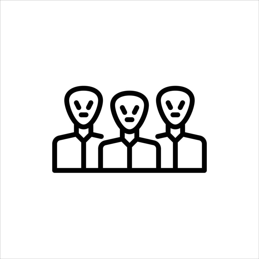 alien outline icon. alien colony black line illustration. vector