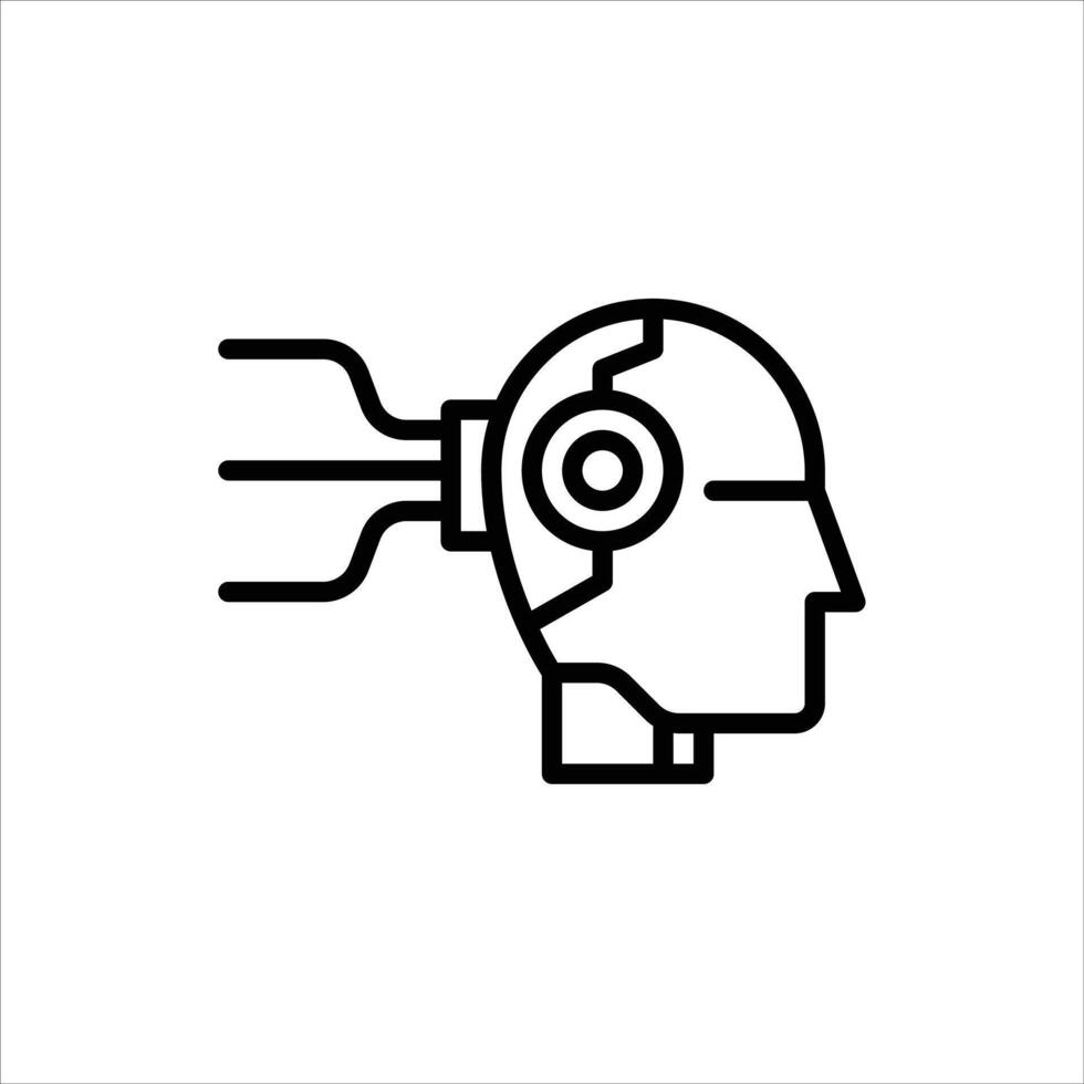 robot outline icon. robotic black line illustration. vector
