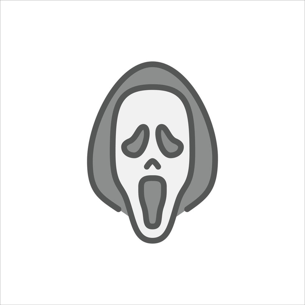 horror filled outline icon. ghost color line illustration. vector