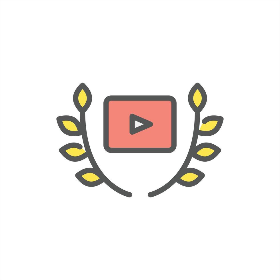 movie nomination filled outline icon. movie award color line illustration. vector
