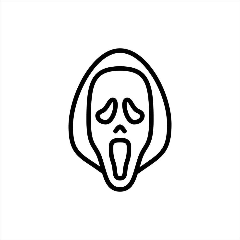 horror outline icon. ghost black line illustration. vector