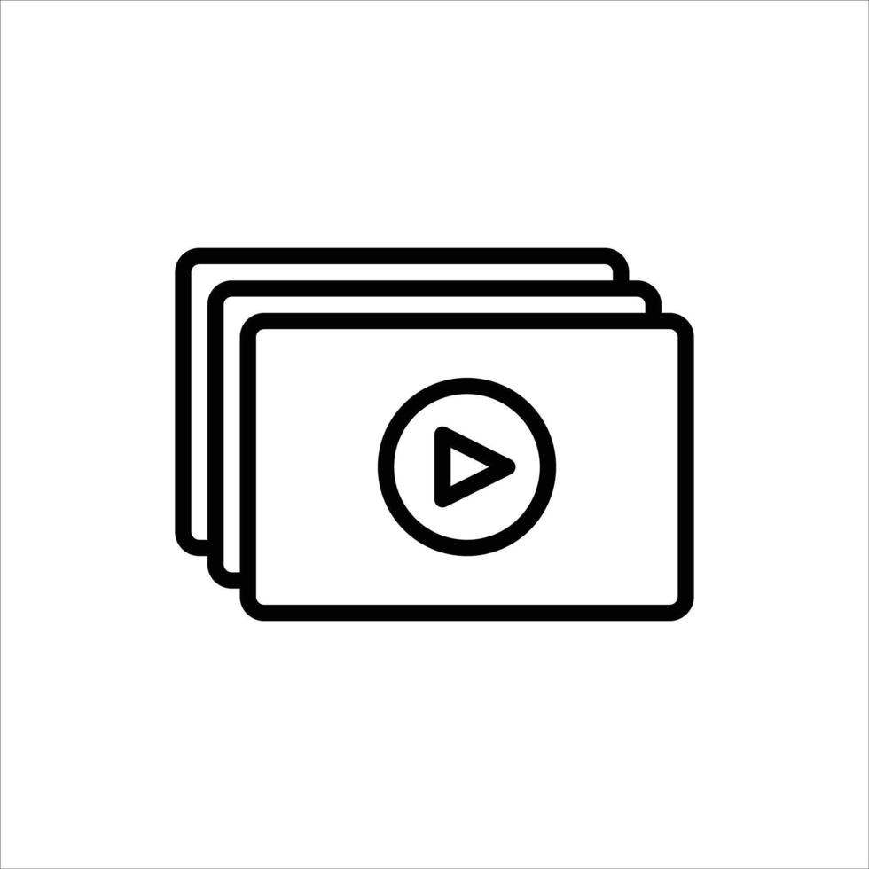 playlist outline icon. episode black line illustration. vector