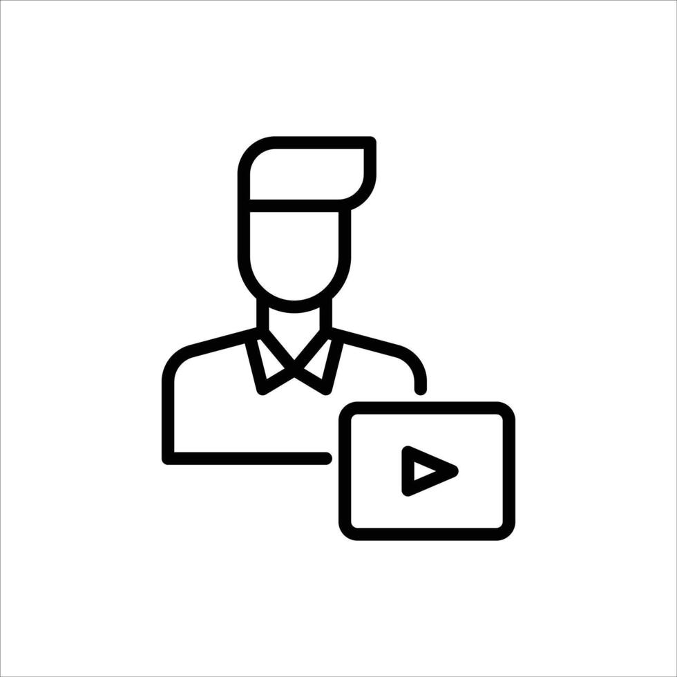 actor avatar outline icon. actor black line illustration. vector