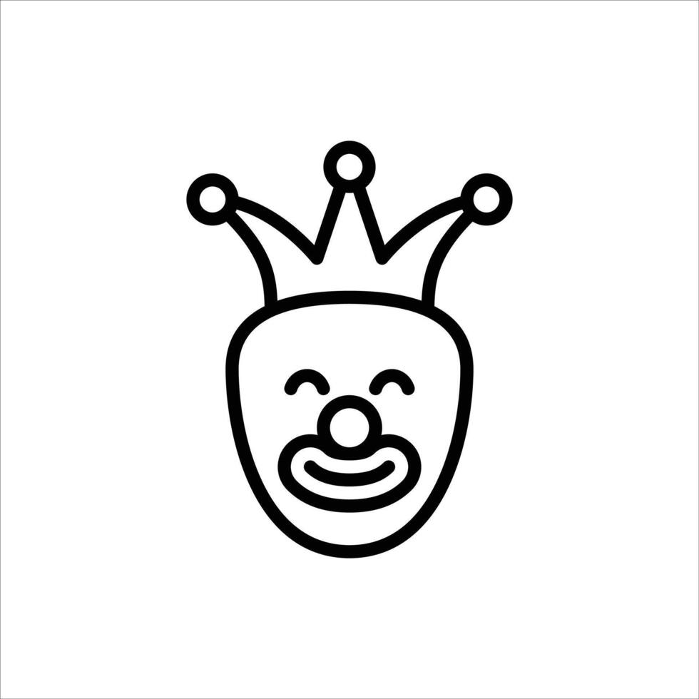 comedy outline icon. clown black line illustration. vector