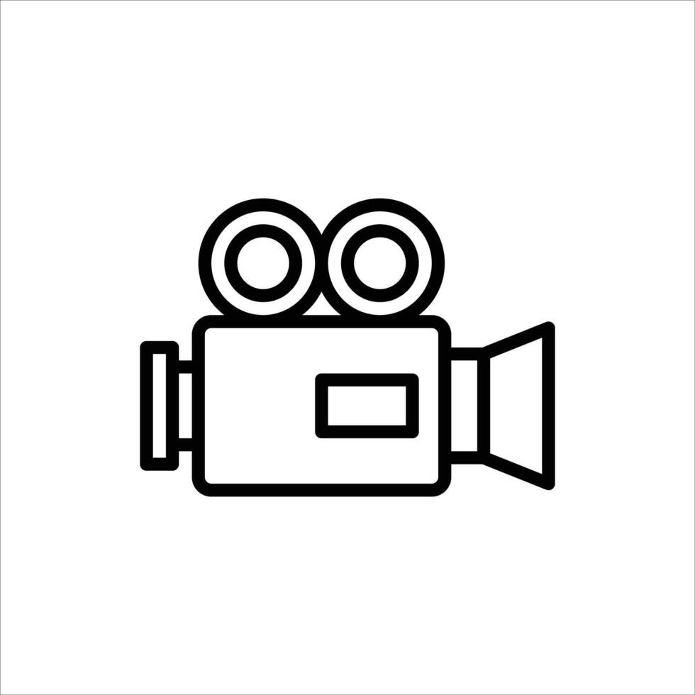 camera outline icon. documentary black line illustration. vector