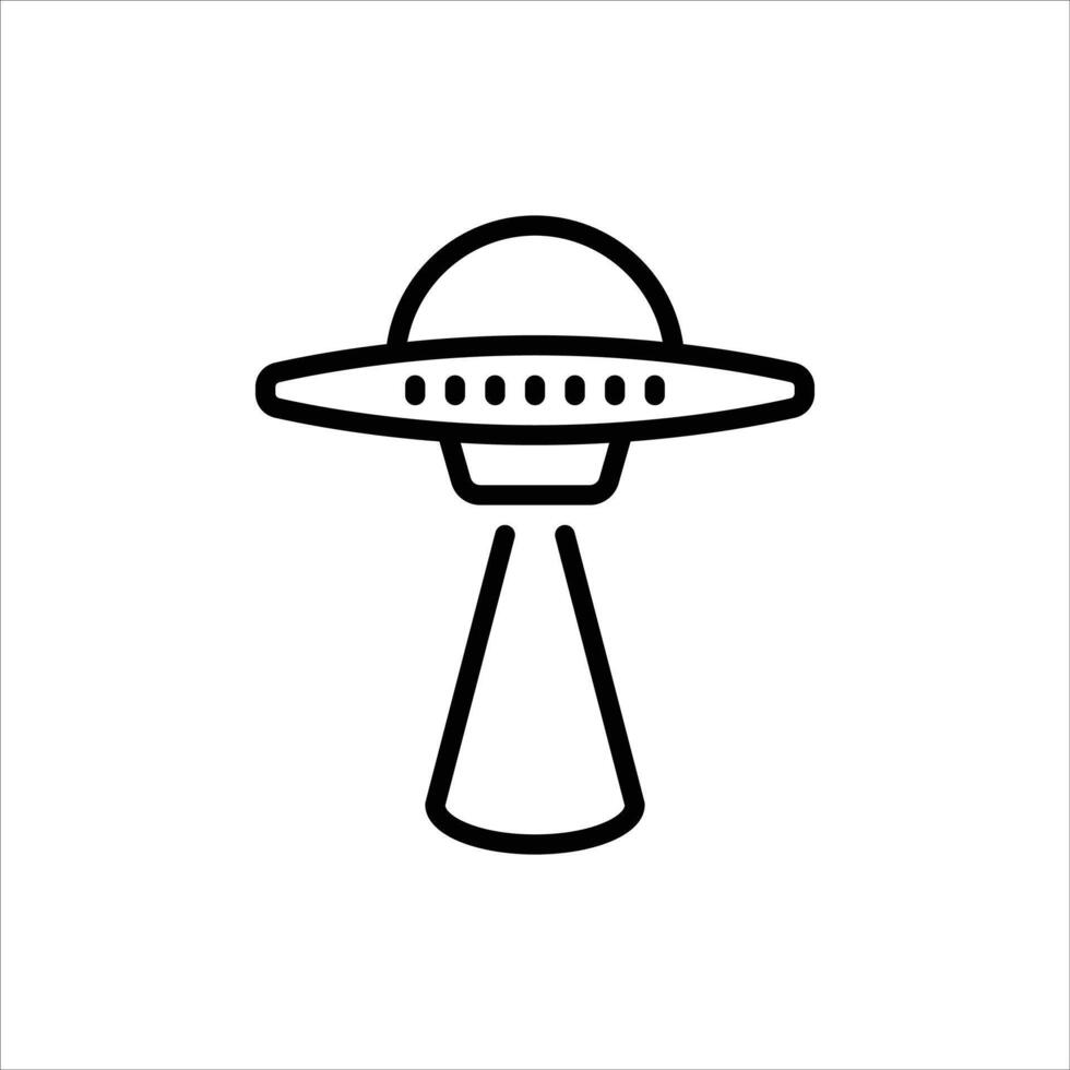 ufo outline icon. science fiction black line illustration. vector