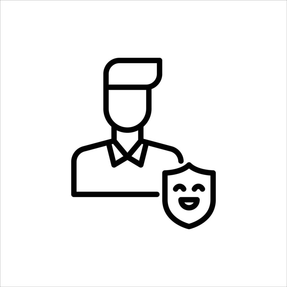 famous actor avatar outline icon. actor black line illustration. vector