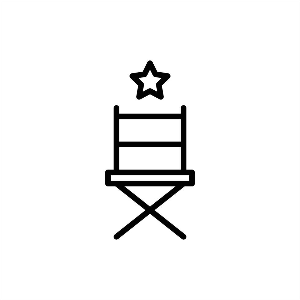 director chair outline icon. movie director black line illustration. vector