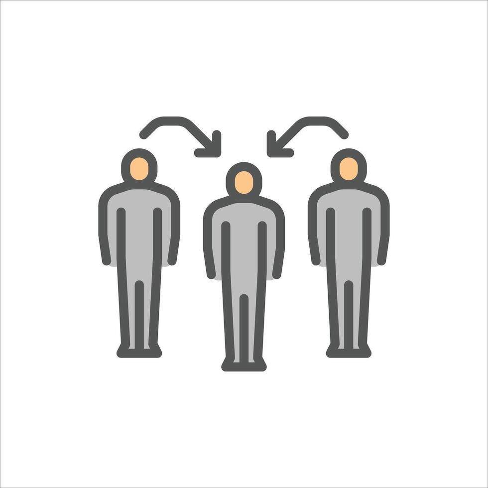 friend support filled outline icon. support color line illustration. vector