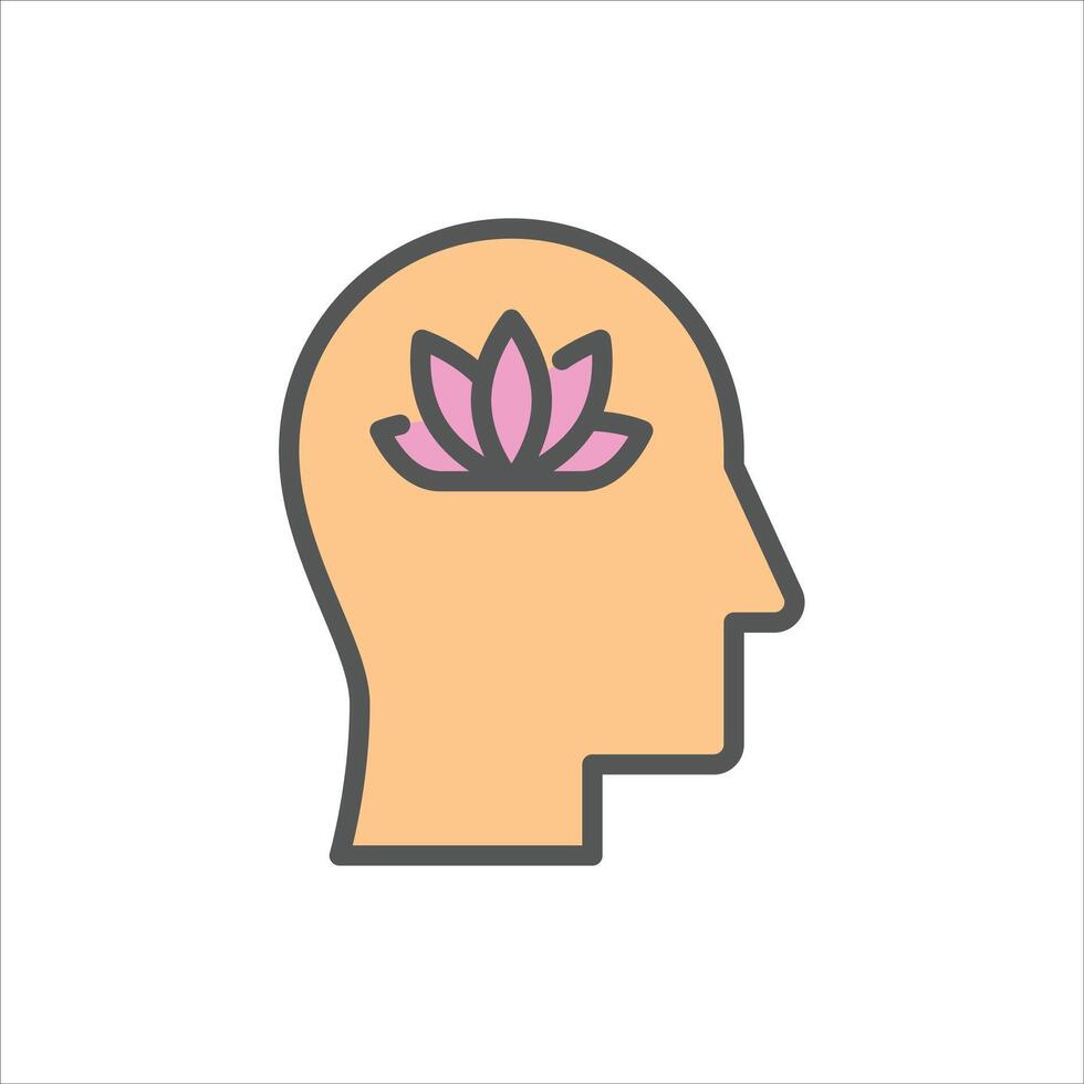peace filled outline icon. Wellness color line illustration. vector