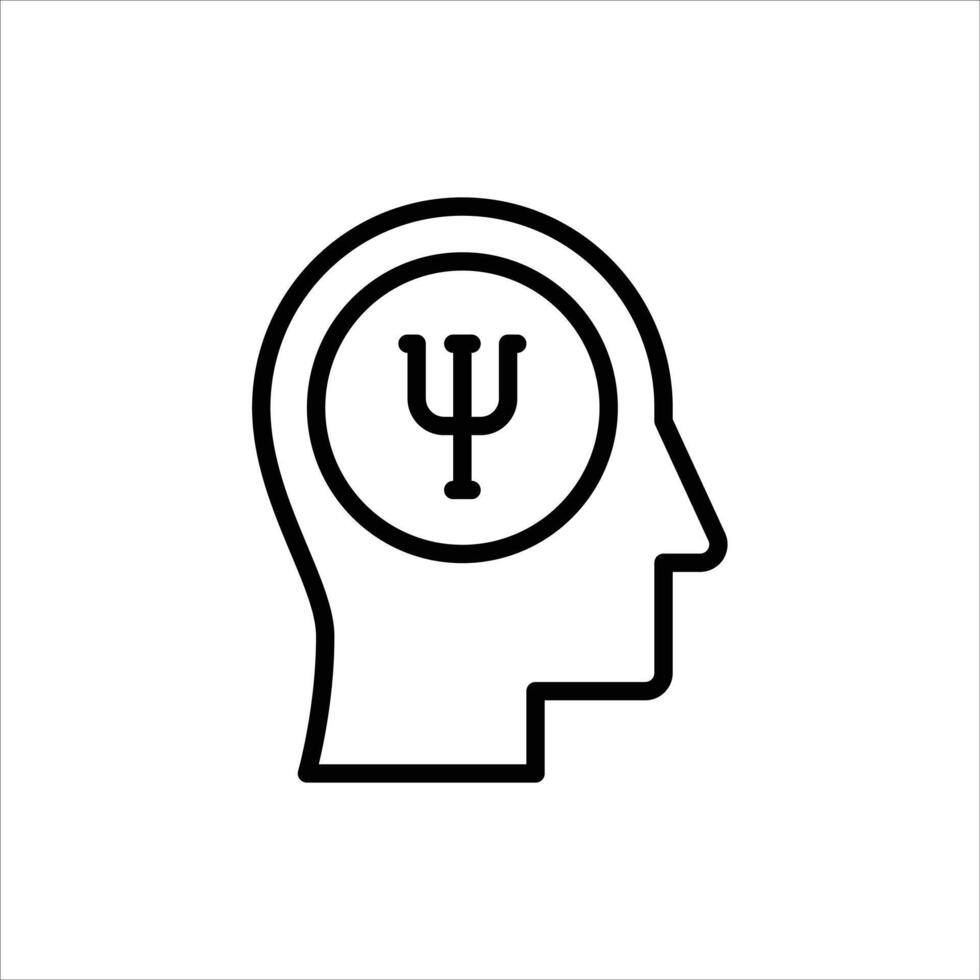psychology outline icon. mental health black line illustration. vector