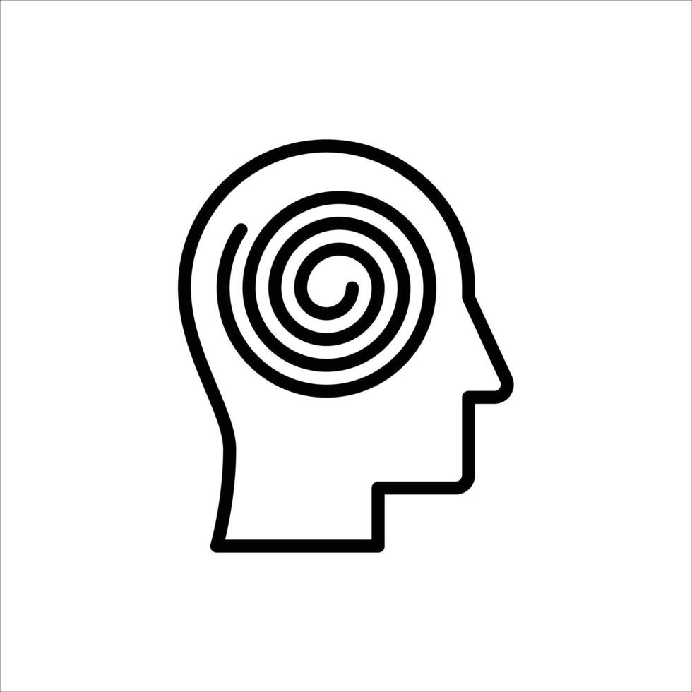 depression outline icon. fatigue black line illustration. vector