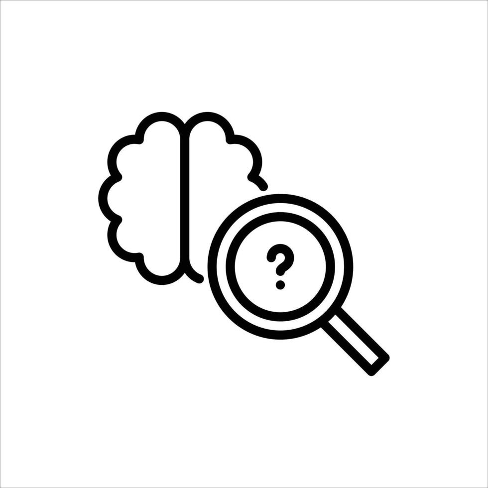 mental health outline icon. checkup black line illustration. vector