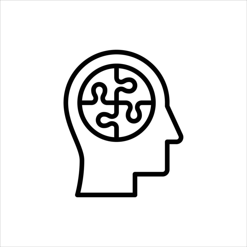 problem outline icon. puzzle black line illustration. vector