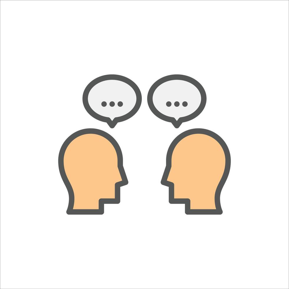 conversation filled outline icon. dialogue color line illustration. vector