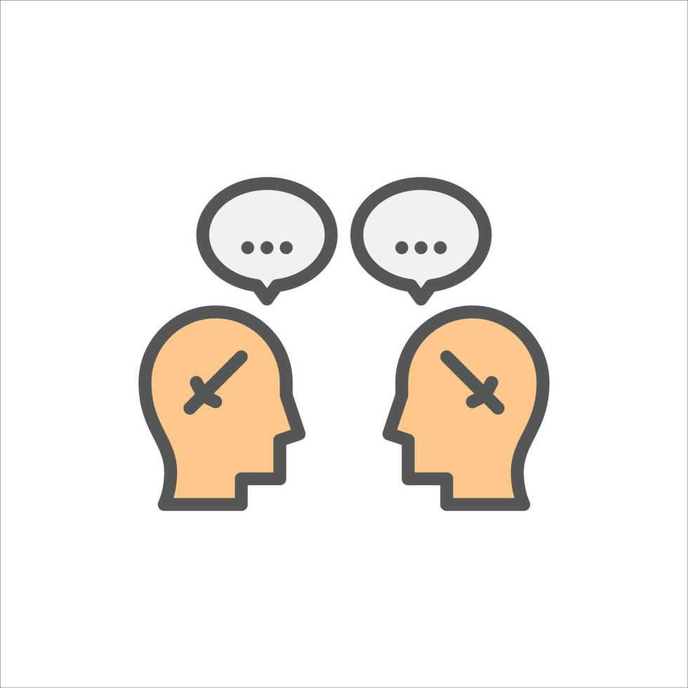 confrontation filled outline icon. conflict color line illustration. vector