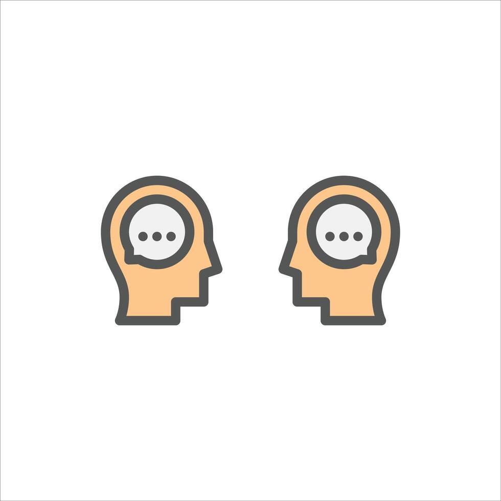 communication filled outline icon. conversation color line illustration. vector
