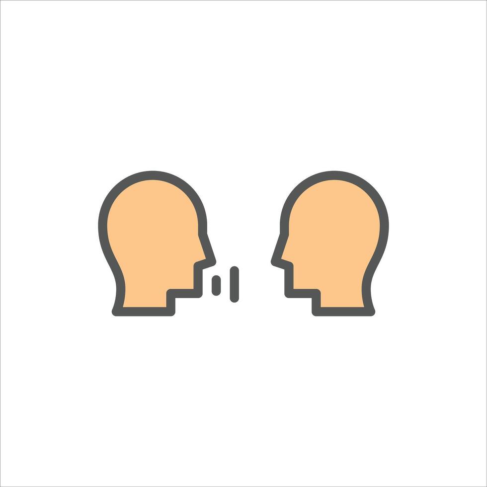 speak filled outline icon. communication color line illustration. vector