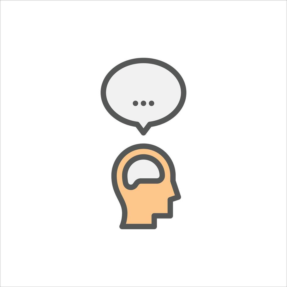 opinion filled outline icon. comment color line illustration. vector
