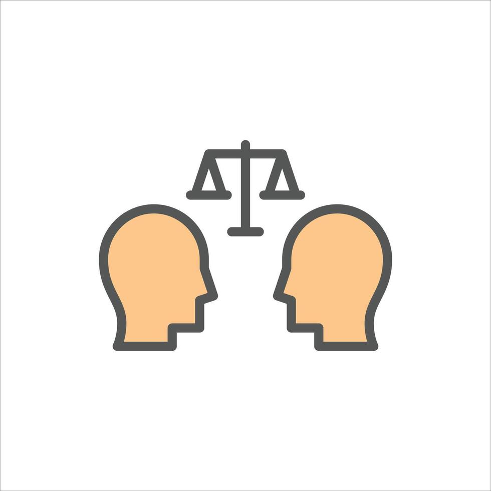 negotiation filled outline icon. agreement color line illustration. vector