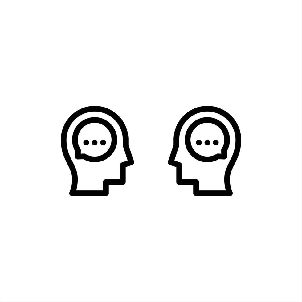 communication outline icon. conversation black line illustration. vector