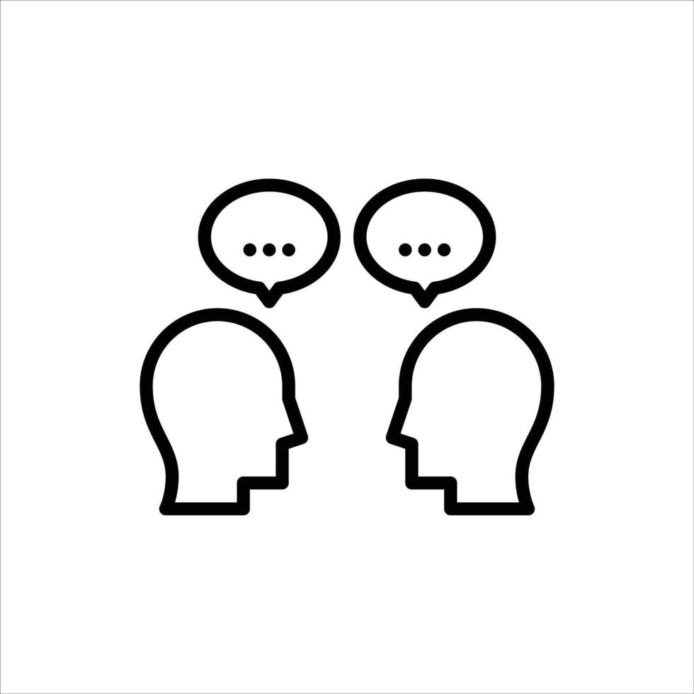 conversation outline icon. dialogue black line illustration. vector