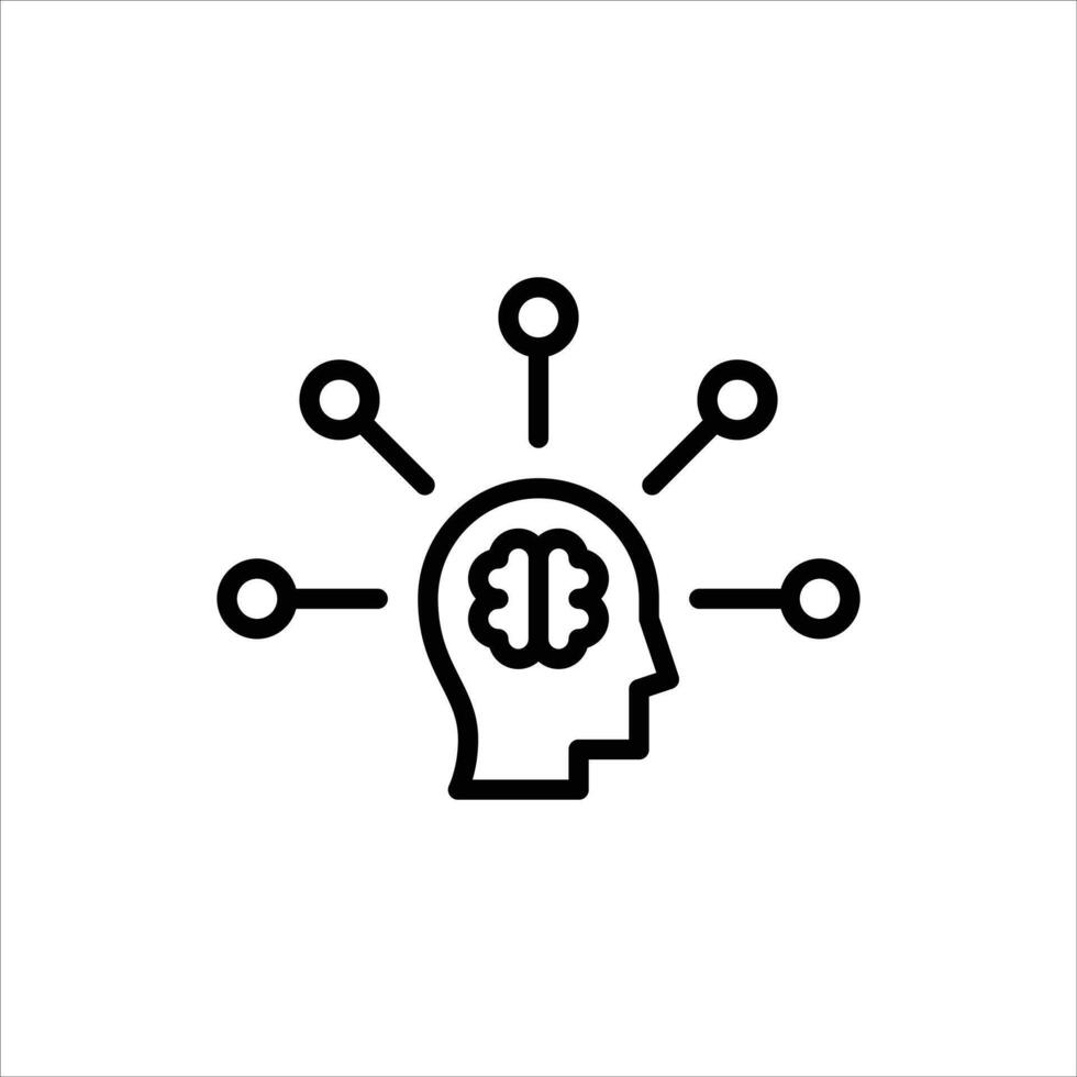 think outline icon. thinking black line illustration. vector