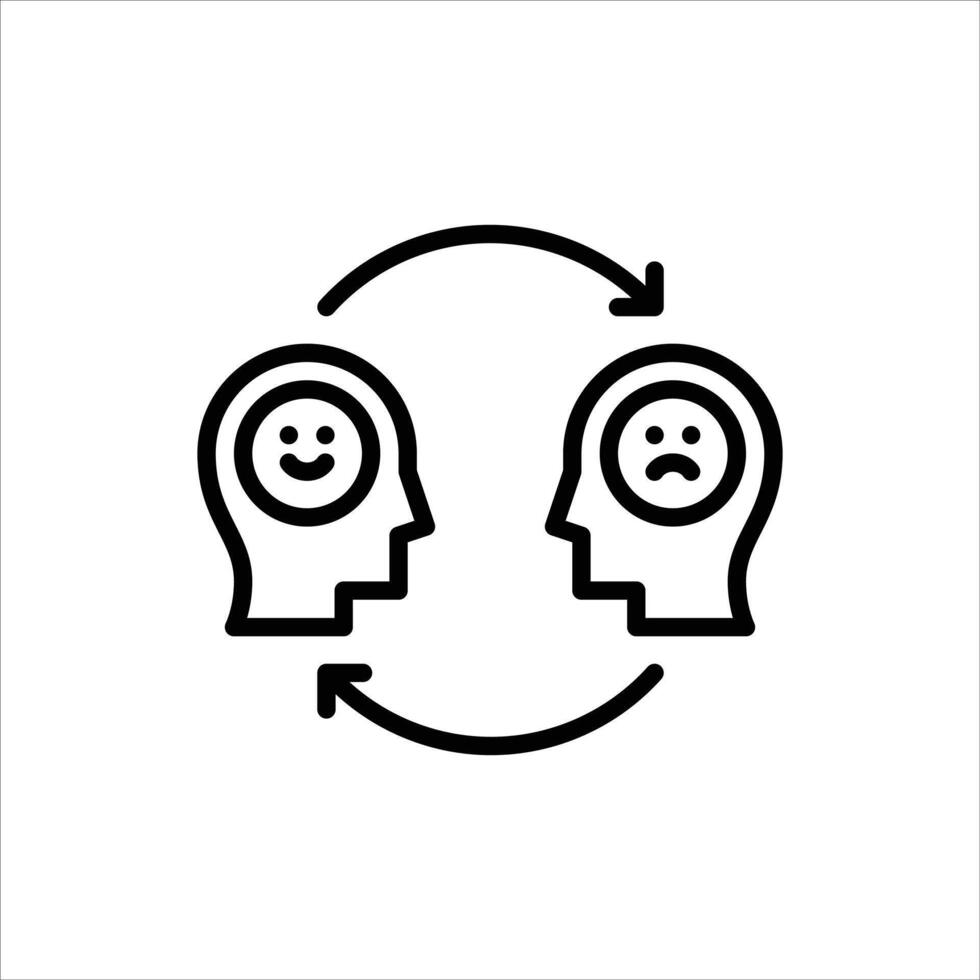 empathy outline icon. support black line illustration. vector
