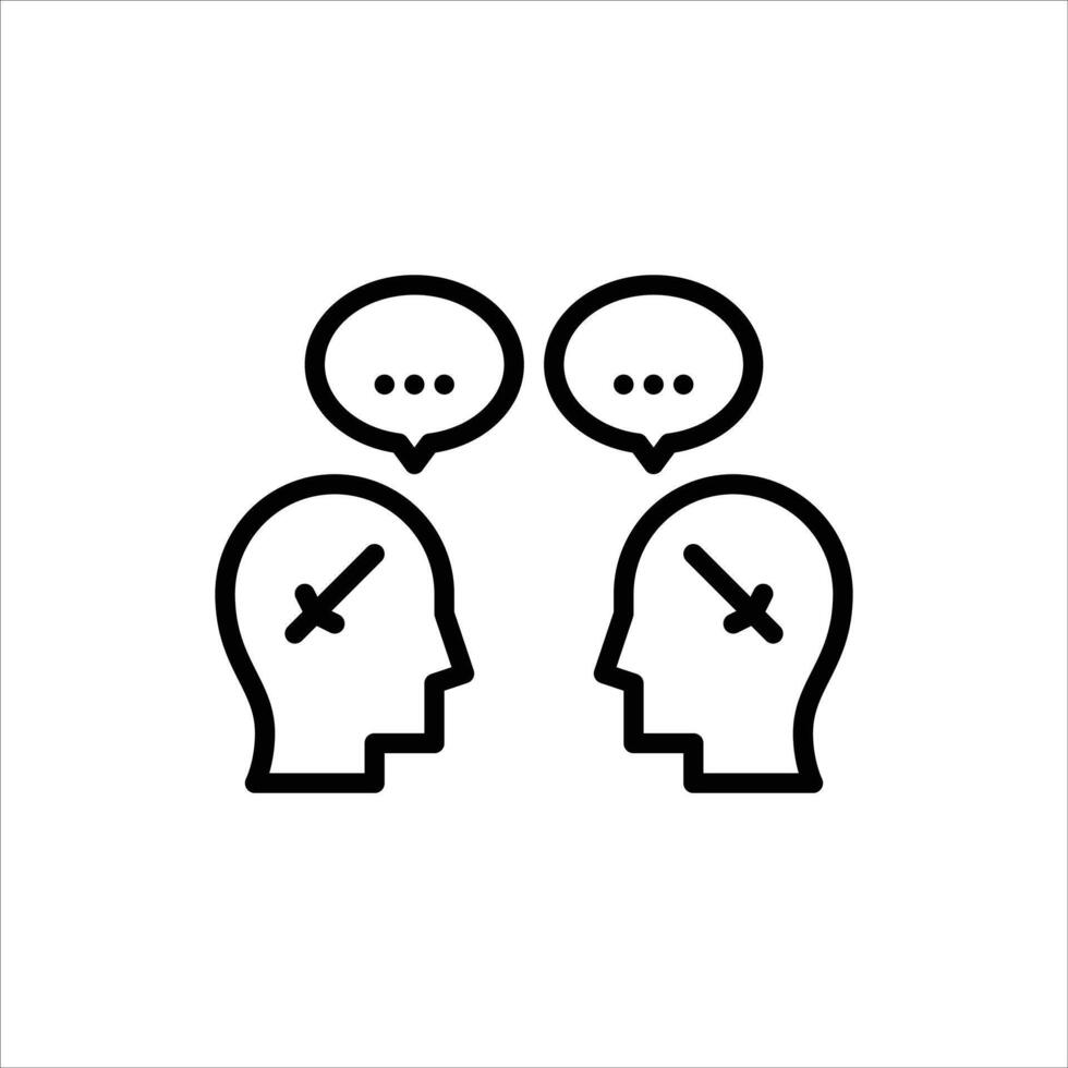 confrontation outline icon. conflict black line illustration. vector