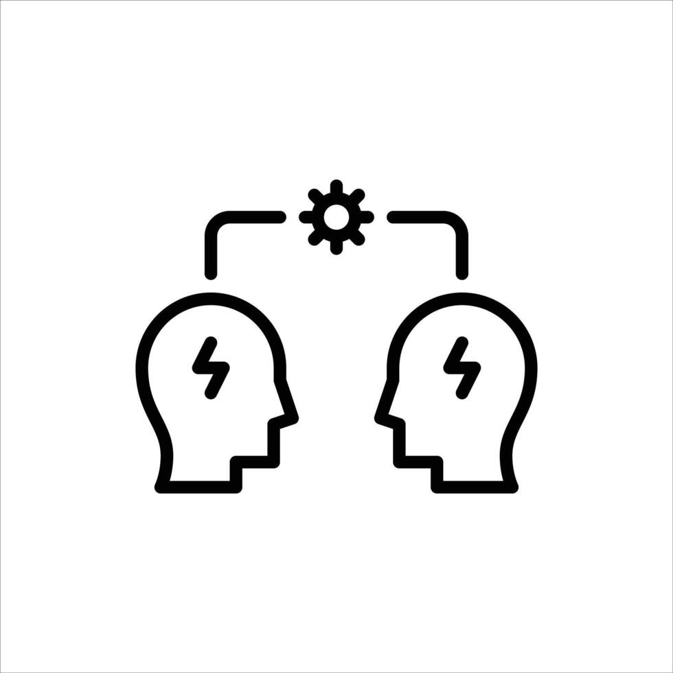 conflict management outline icon. discussion black line illustration. vector