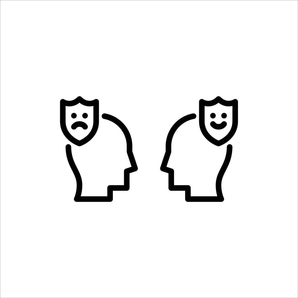 acting outline icon. fake black line illustration. vector