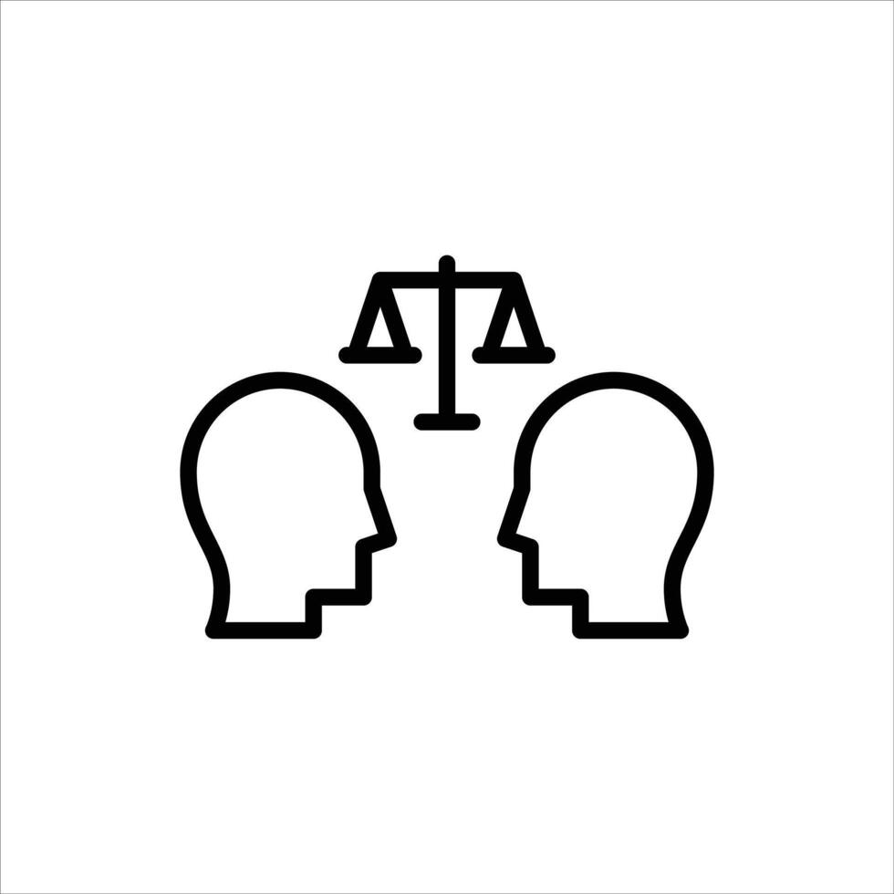 negotiation outline icon. agreement black line illustration. vector