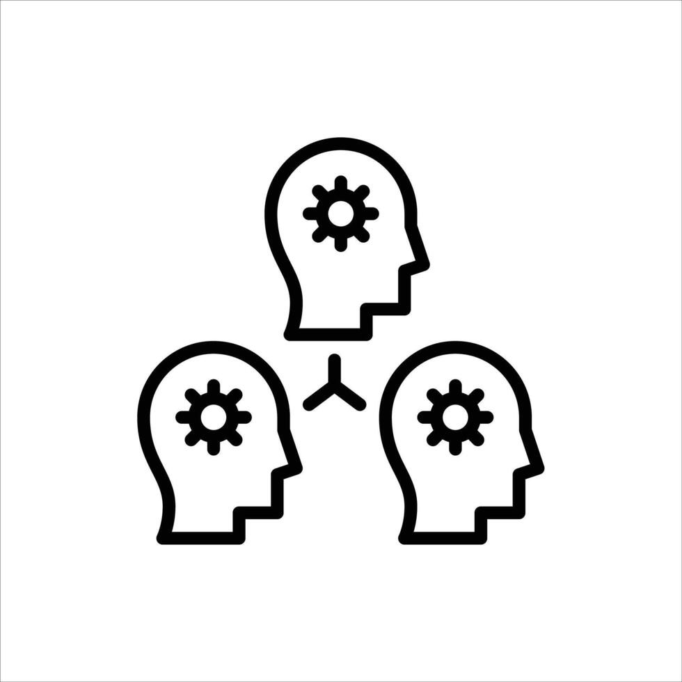 teamwork outline icon. collaboration black line illustration. vector
