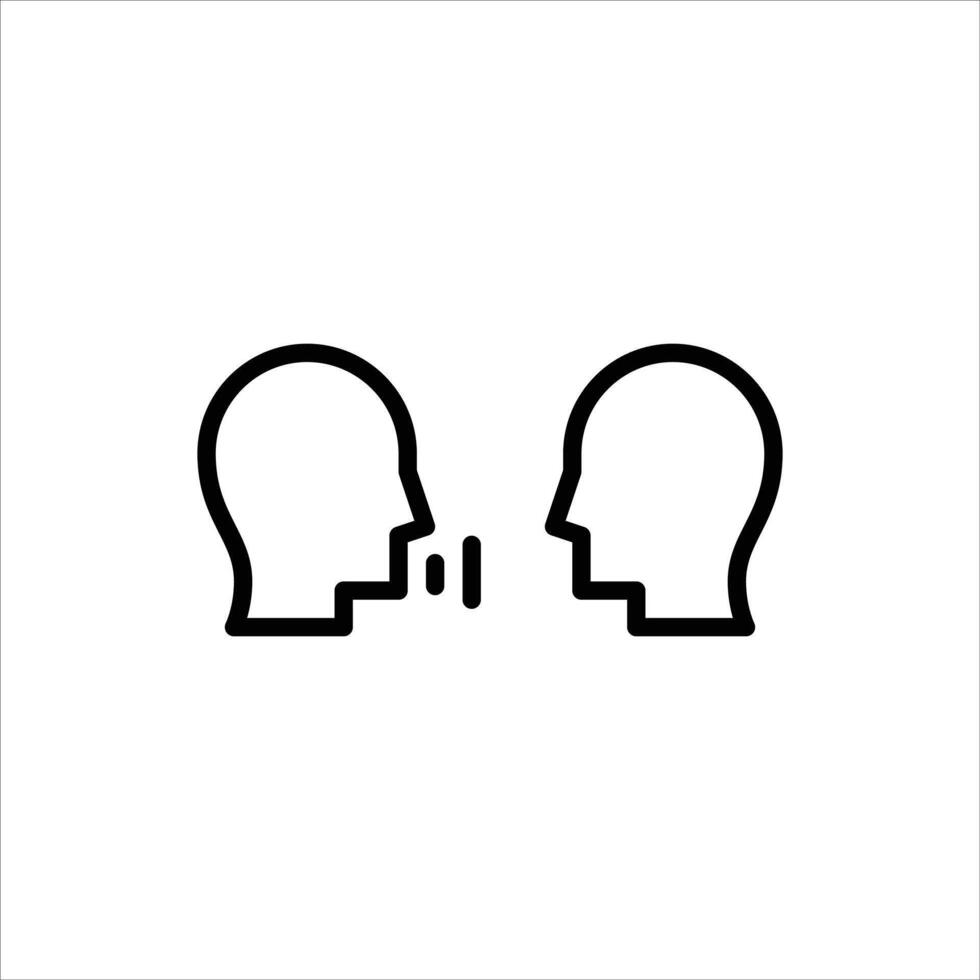 speak outline icon. communication black line illustration. vector
