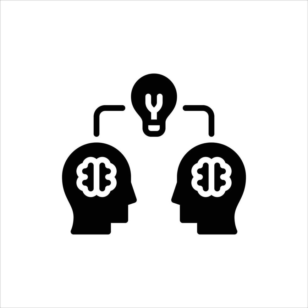 collaboration glyph icon. idea solid illustration vector