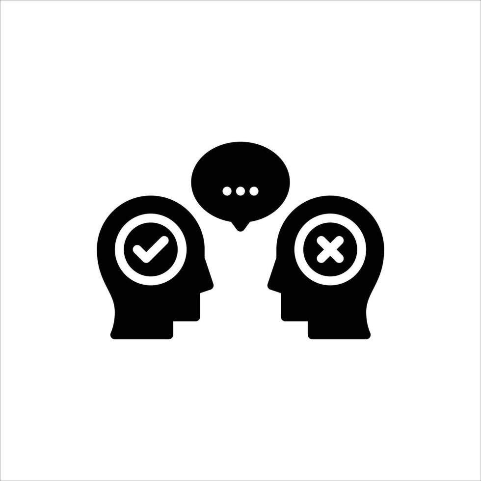 debate glyph icon. argue solid illustration vector