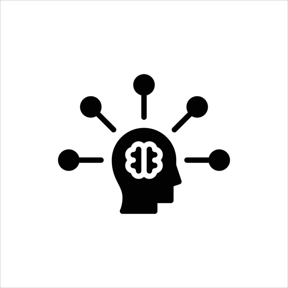 think glyph icon. thinking solid illustration vector