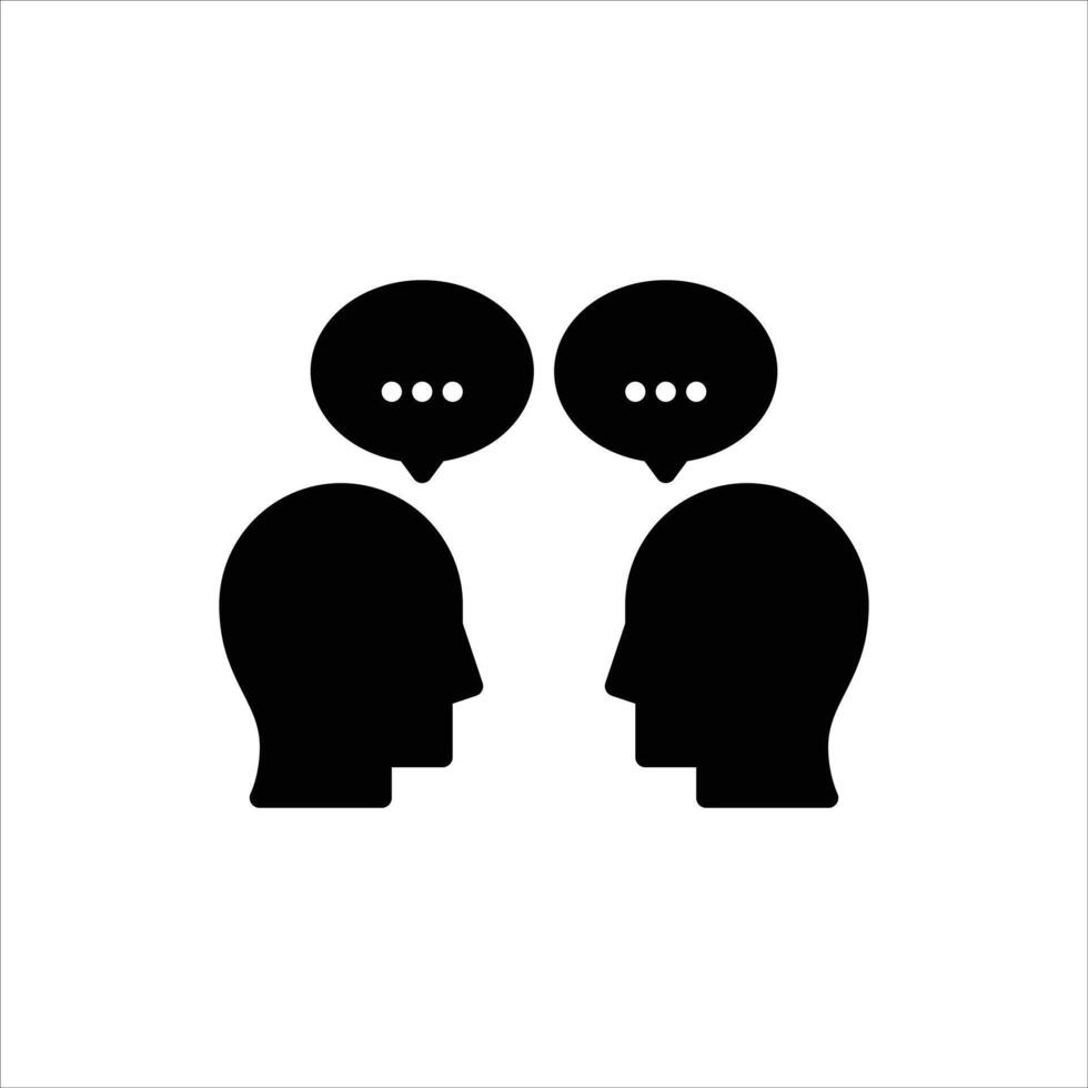 conversation glyph icon. dialogue solid illustration vector