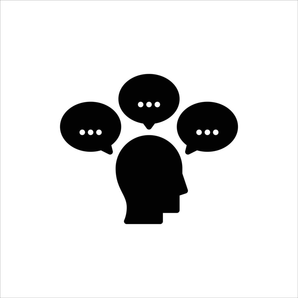 think glyph icon. overthinking solid illustration vector