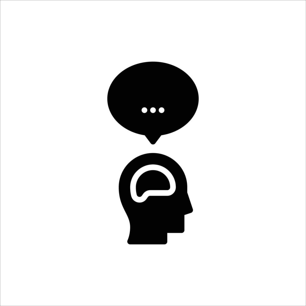opinion glyph icon. comment solid illustration vector