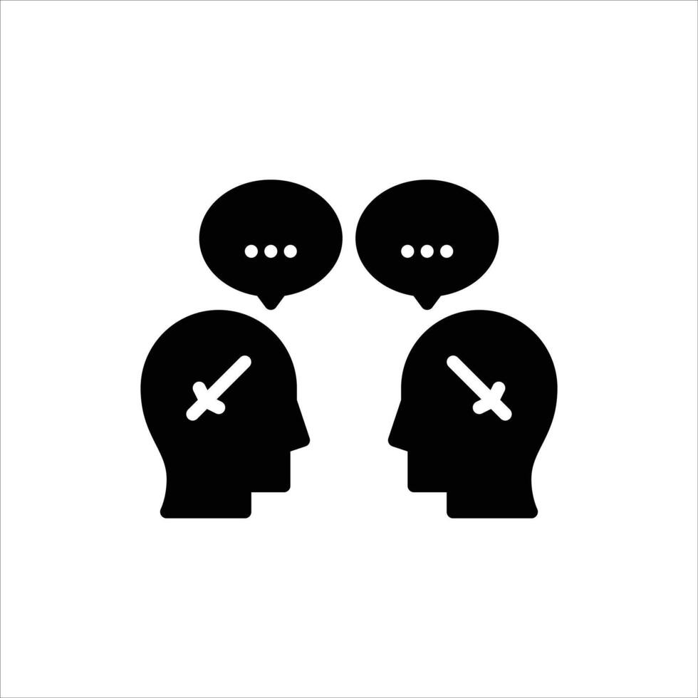 confrontation glyph icon. conflict solid illustration vector