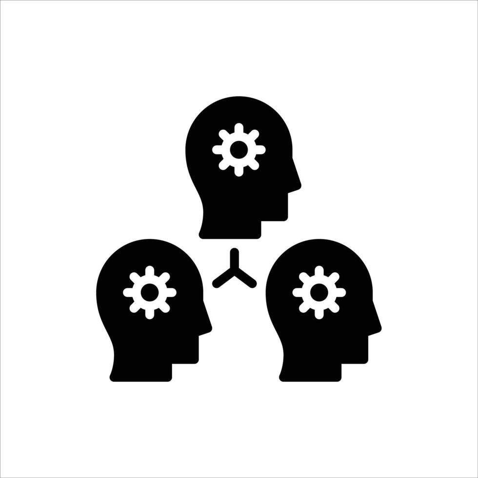 teamwork glyph icon. collaboration solid illustration vector