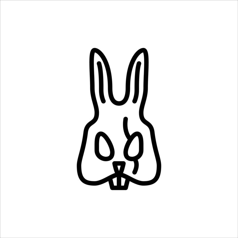 scary rabbit outline icon. scary mask black line illustration. vector
