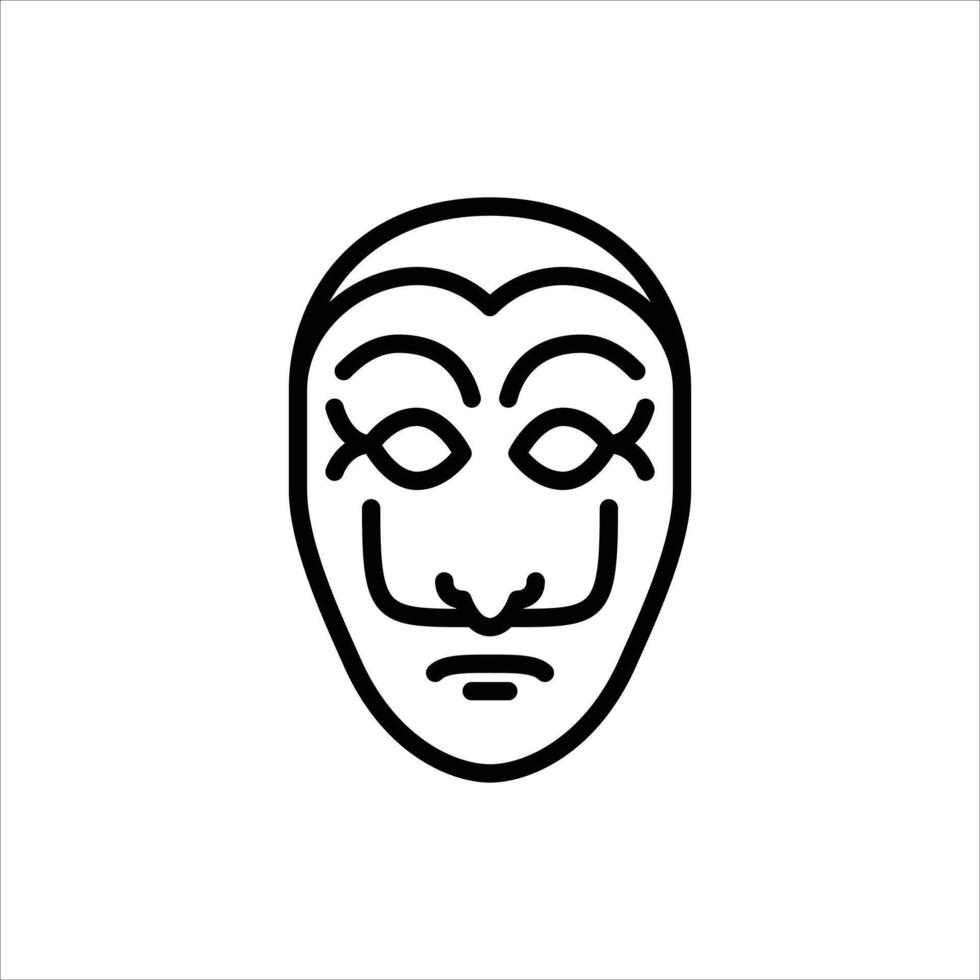mask outline icon. mask black line illustration. vector