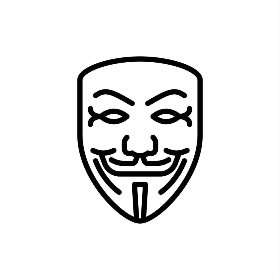 hacker mask outline icon. hacker mask black line illustration. vector