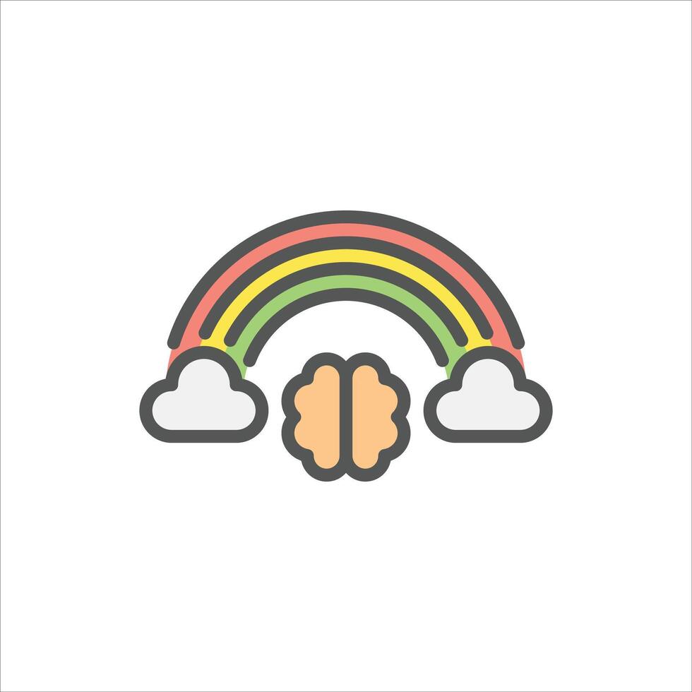 imagination filled outline icon. inspiration color line illustration. vector