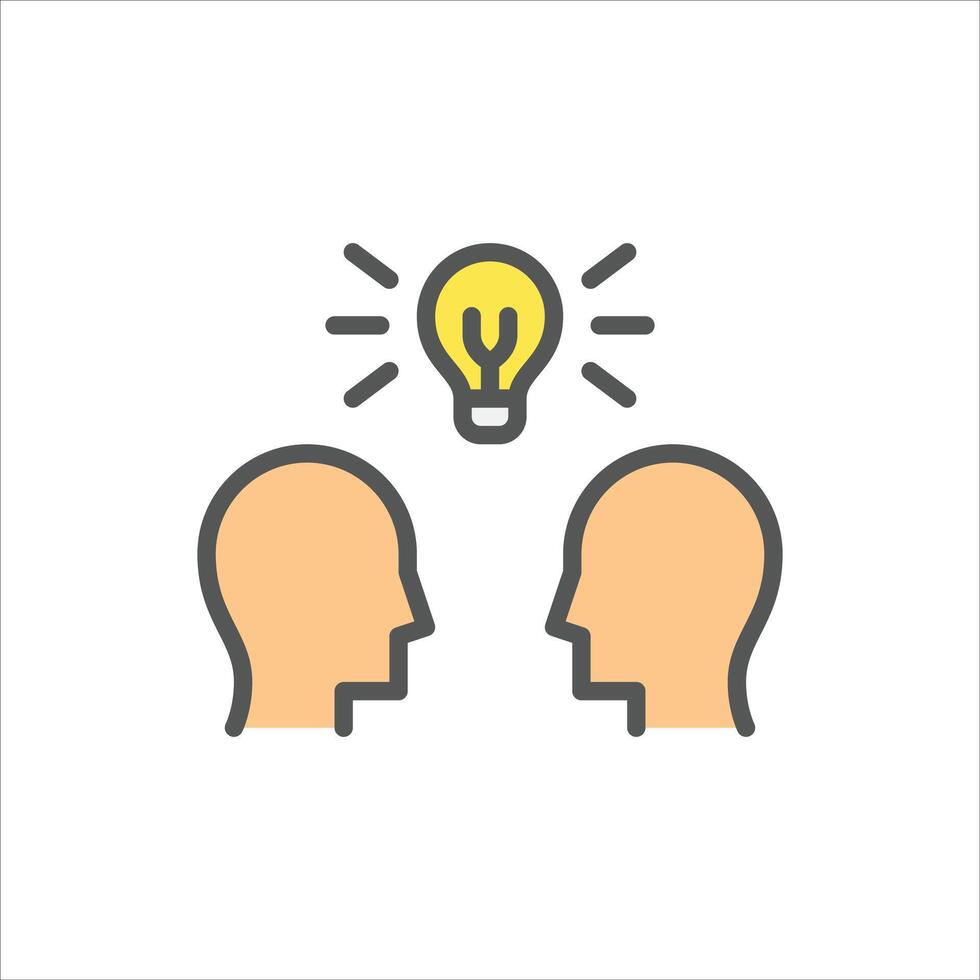collaboration filled outline icon. teamwork color line illustration. vector